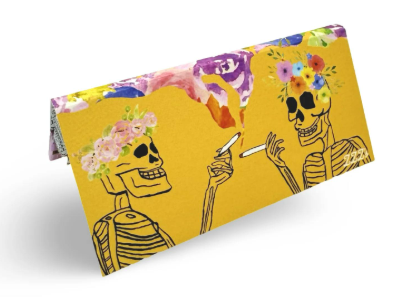 ZZZS | DEADLY FLOWER BY DAN MACURA | ORGANIC HEMP KING SIZE PAPERS & TIPS | 32 LEAVES & TIPS
