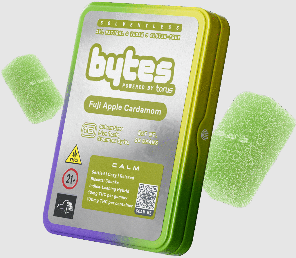 Bytes - Fuji Apple Cardamom (Calm) - Live Rosin Gummy Bytes - 100 Mg - 10 Pack