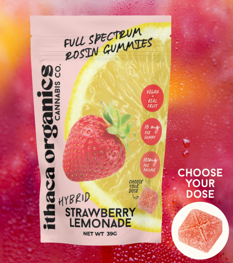 Ithaca Organics - Strawberry Lemonade - Pectin Gummies - 100 Mg - 10 Pack
