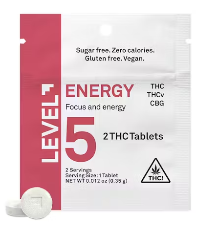 Level 5 - Protab - Energy 2pk - Mylar Bag - Thc:thcv:cbg - 10 Mg - 2 Pack