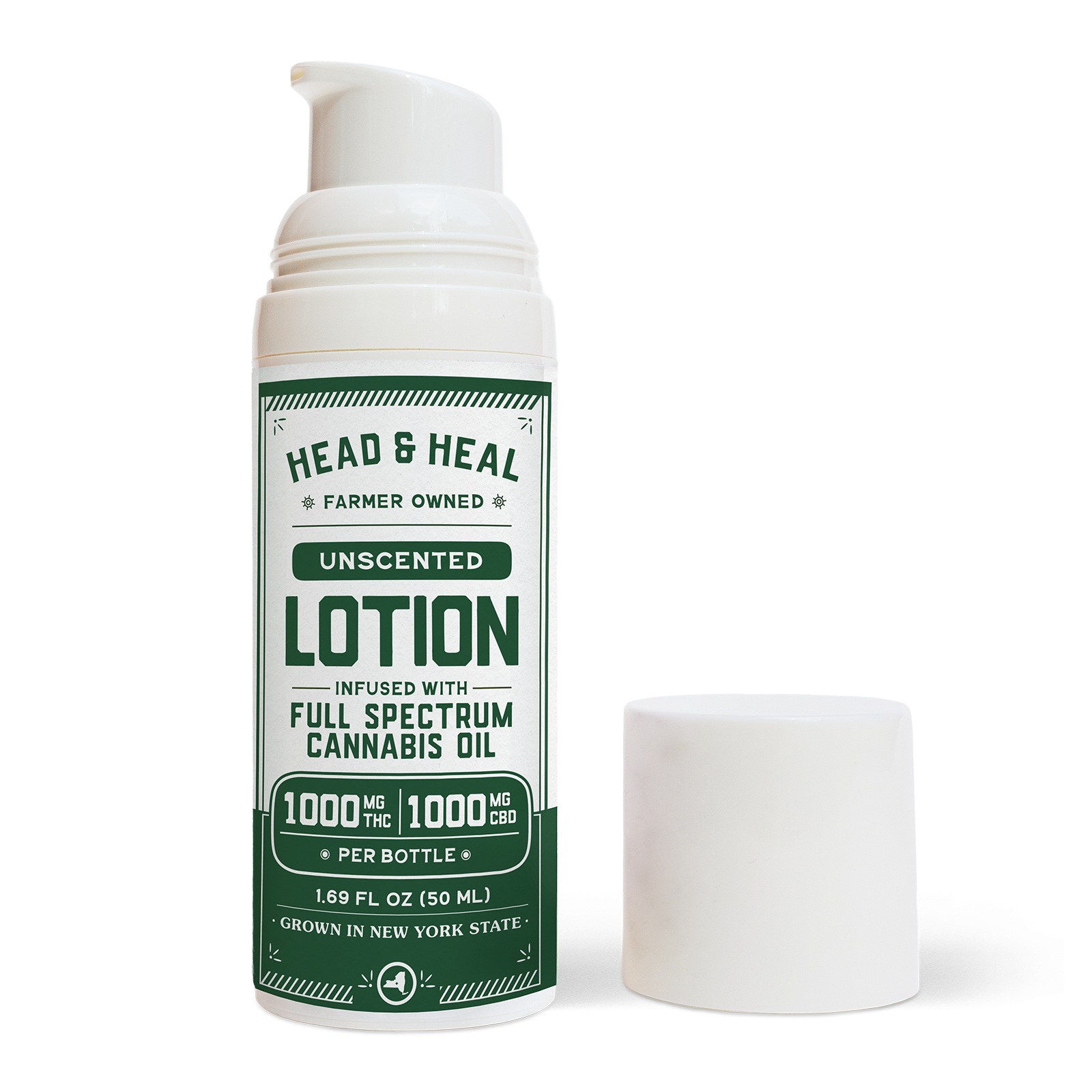 Unscented Lotion - Head & Heal - 1:1 Thc:cbd - 1000mg