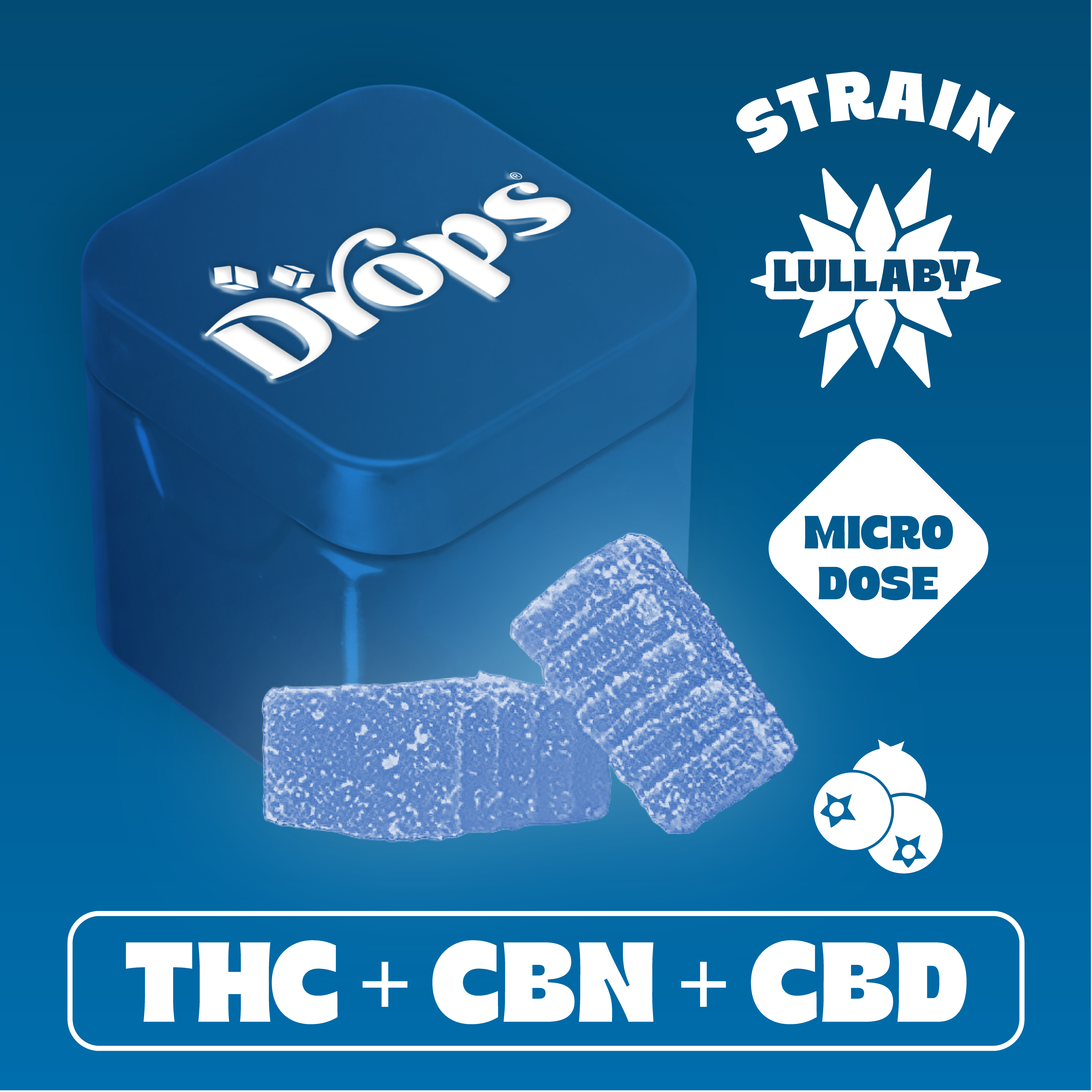 Blueberry - Drops - Lullaby - Microdose (20mg THC - 200mg CBD - 50 CBN) - 2pk