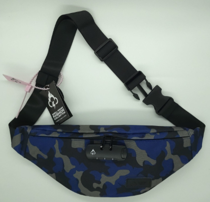 SMELL PROOF LOCKABLE FANNY PACK - BLUE CAMO
