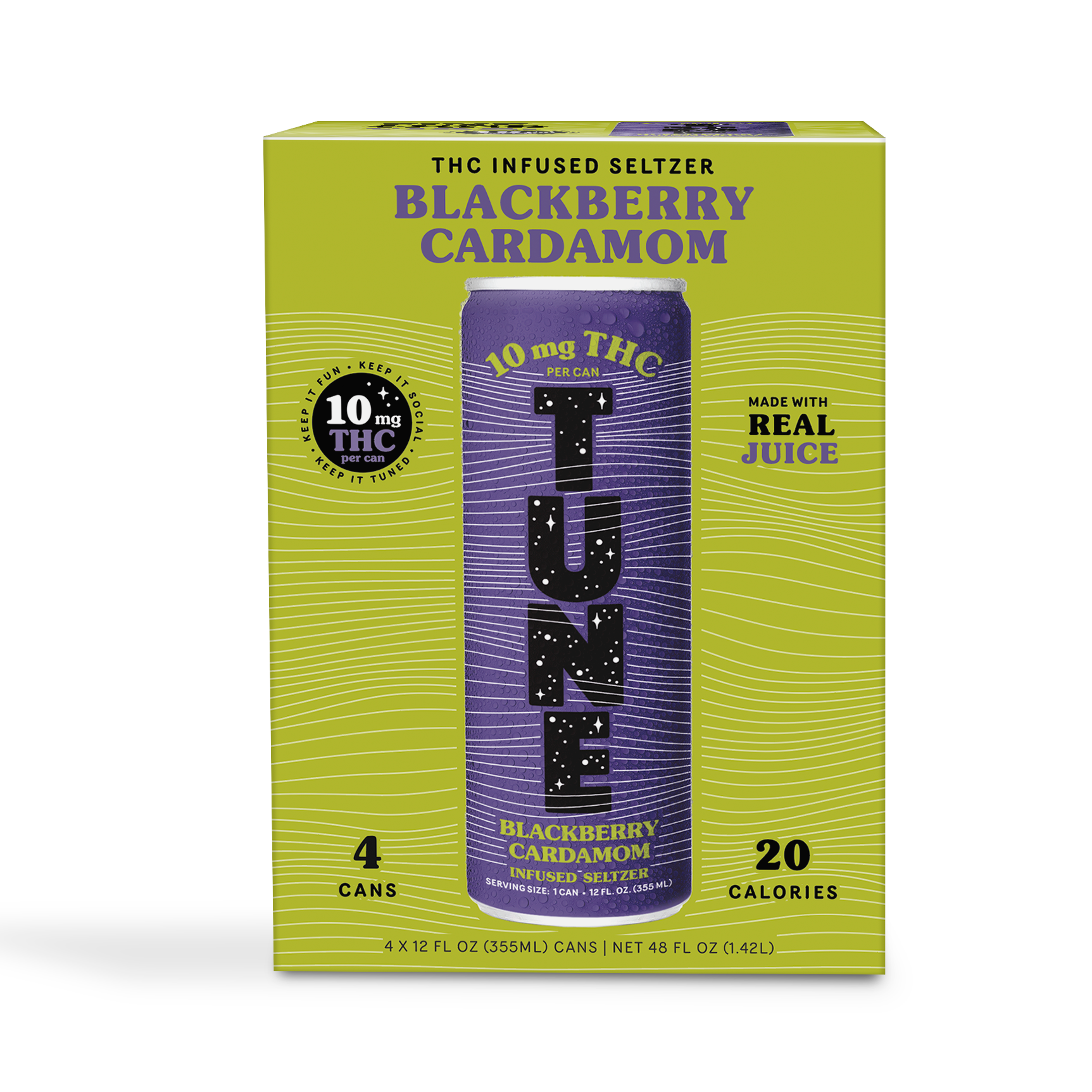 Blackberry Cardamom - Tune - THC Seltzer - 40mg - 4 Pk