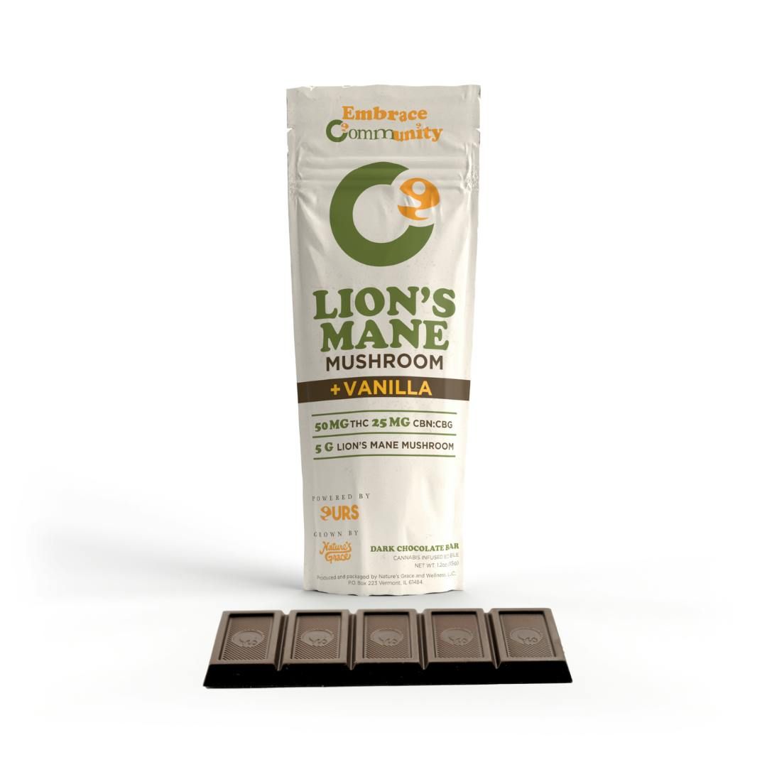 EMBRACE COMMUNTY - VANILLA DARK CHOCOLATE BAR - W/ LION'S MANE MUSHROOM - 50 mg