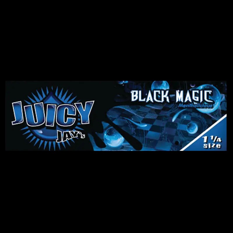 JUICY JAY'S - BLACK MAGIC MENTHOLICIOUS - 1 1/4 HEMP ROLLING PAPERS - 32ct