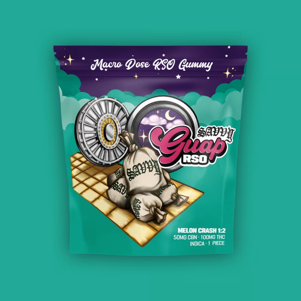 SAVVY GUAP - MELON CRASH - RSO 1:2 CBN:THC - 100 mg