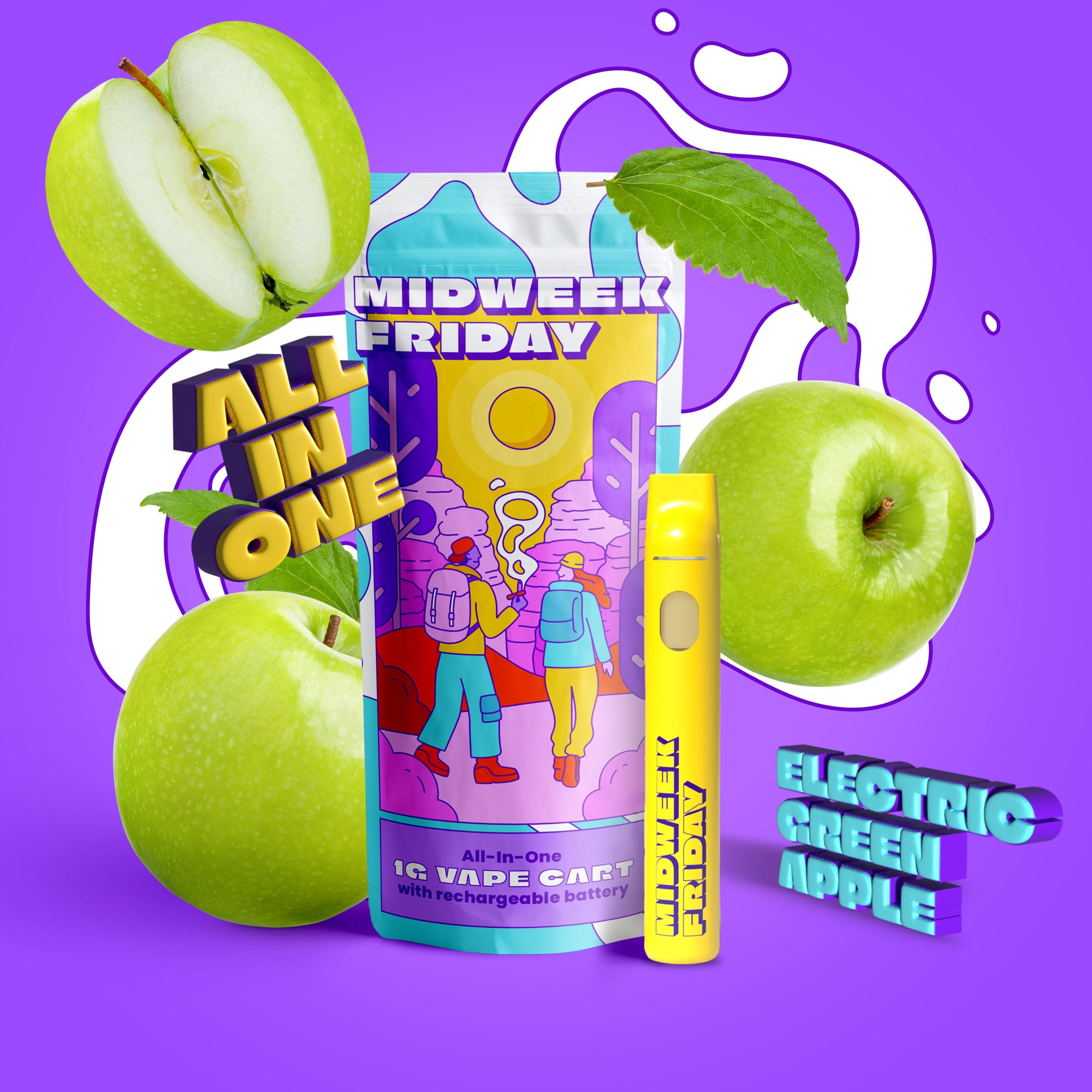 MIDWEEK FRIDAY - ELECTRIC GREEN APPLE - DISPOSABLE - 1 g
