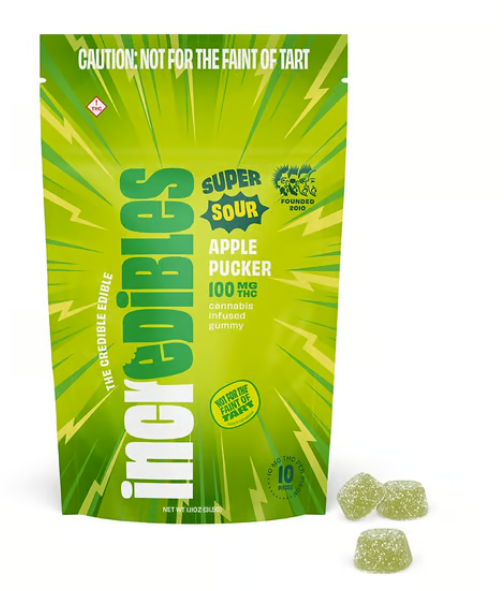 INCREDIBLES - SUPER SOUR APPLE - 100MG 10CT