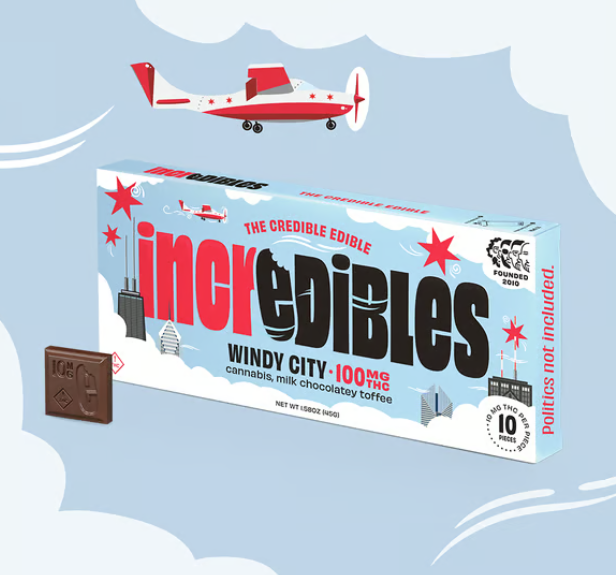 INCREDIBLES - WINDY CITY CHOCOLATE BAR - 100 mg
