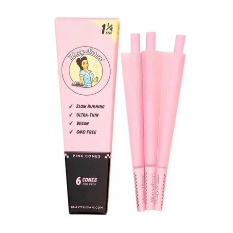 BLAZY SUSAN - 1 1/4 CONES (PINK) - 6PK