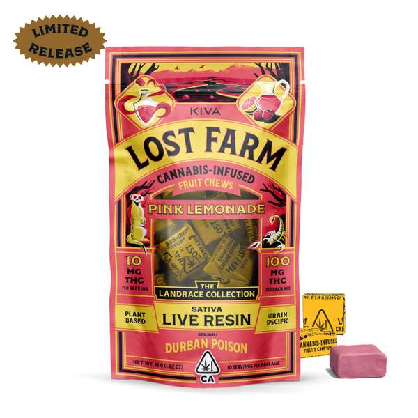 PINK LEMONADE DURBAN POISON CHEW 10PK - 100MG