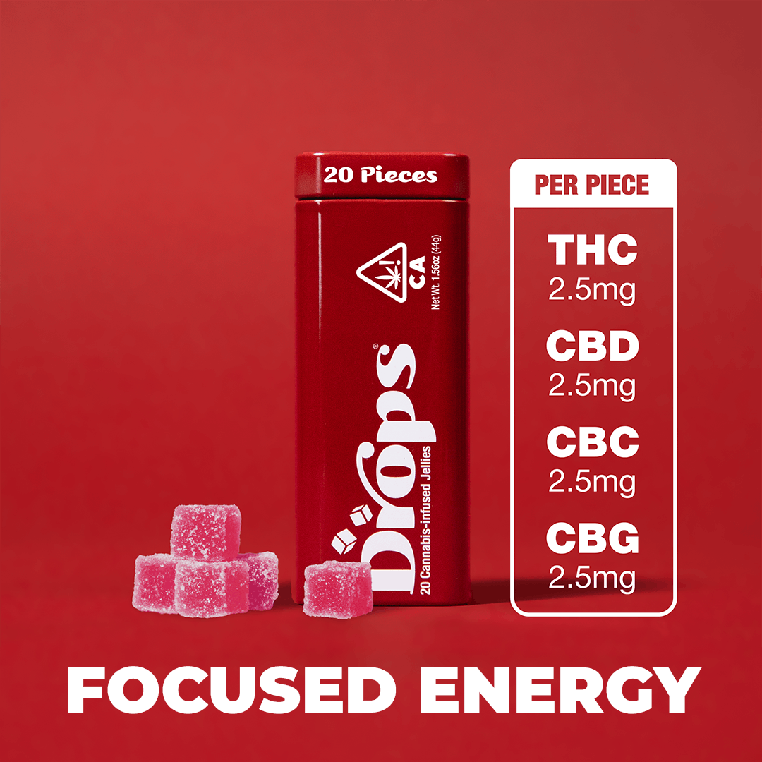 1:1:1:1 - CRANBERRY (FOCUSSED ENERGY) 20PK - 50MG:50MG:50MG:50MG / THC:CBD:CBC:CBG