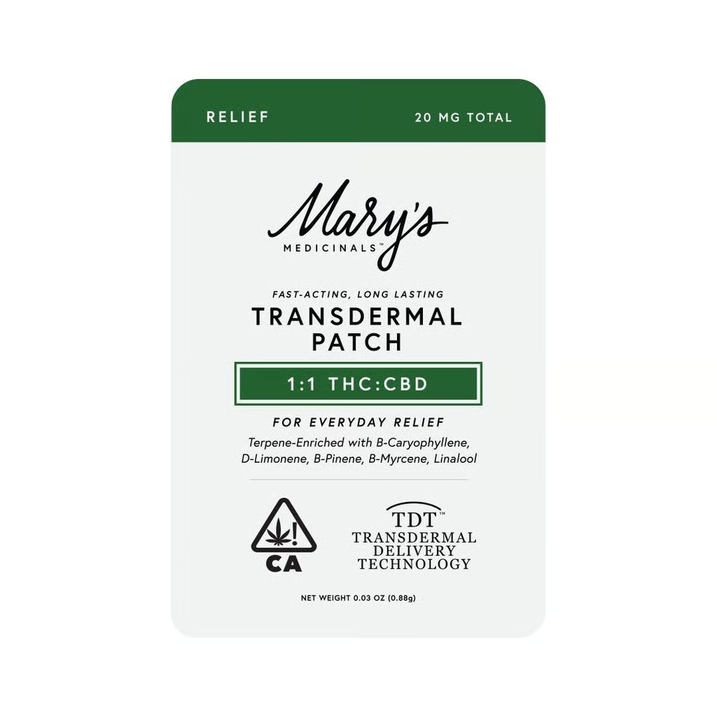 1:1 "RELIEF" TRANSDERMAL PATCH - 20MG