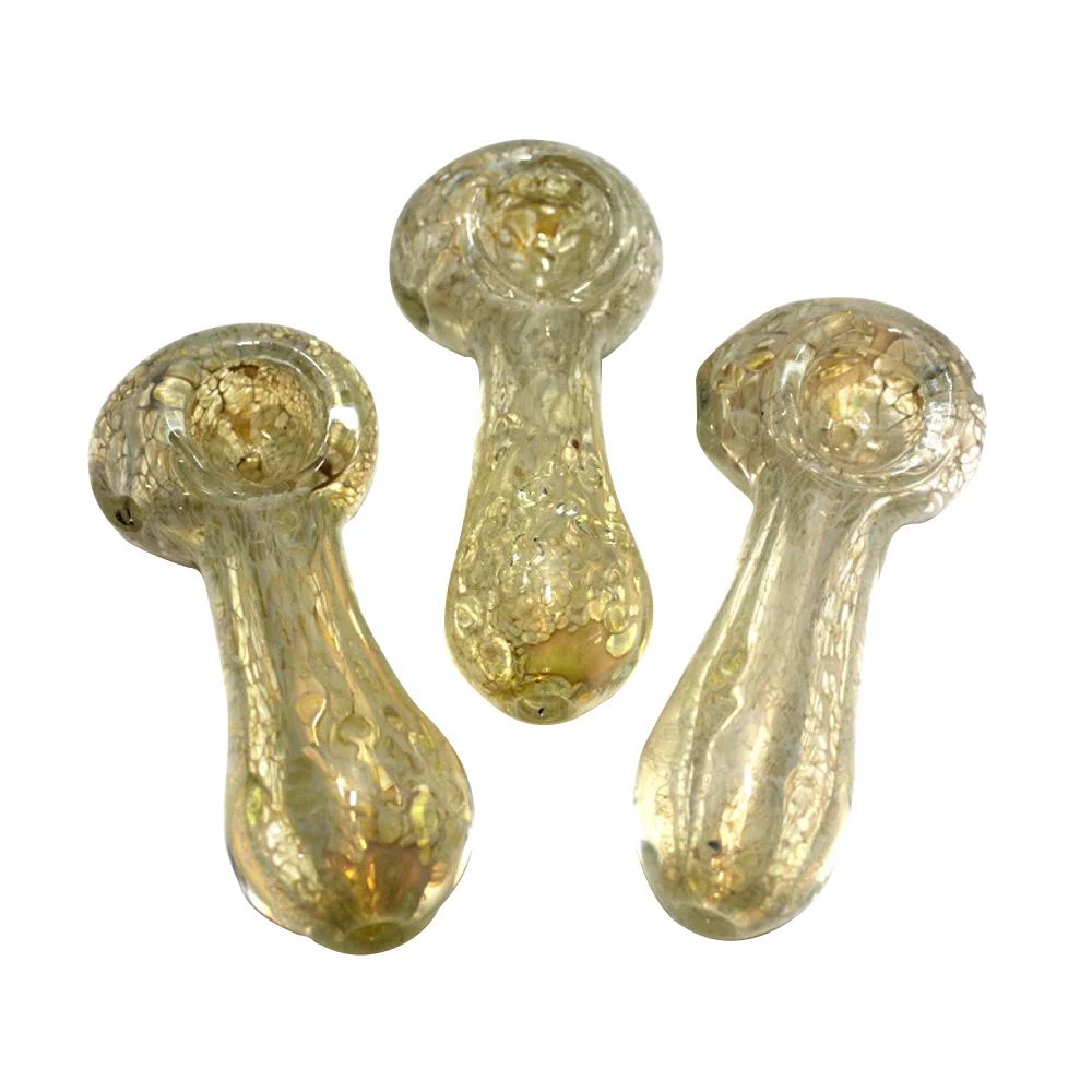 3.5" SILVER FUMED CLEAR GLASS HANDPIPE