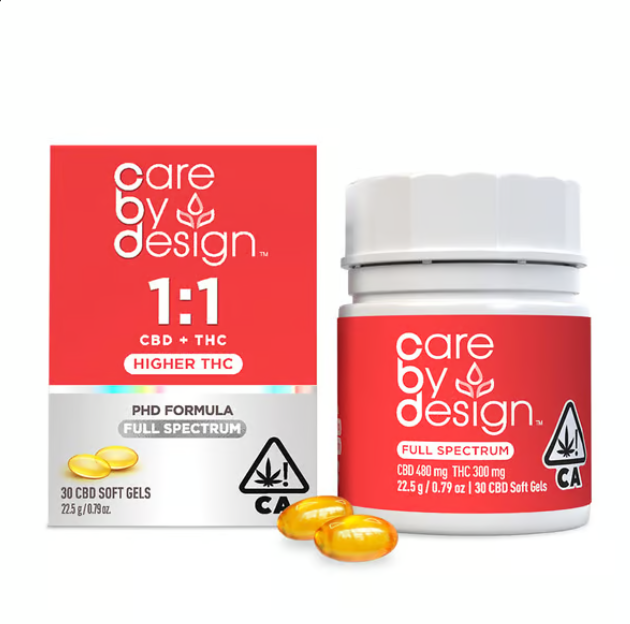 1:1 SOFT GEL 30PK CBD:THC - 600 mg - 30 Pack