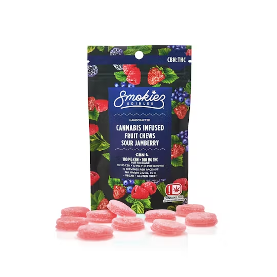 SOUR BLUEBERRY TRIFECTA 1:1:1 THC:CBD:CBN - 100 mg