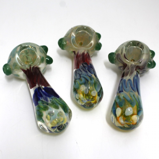 4" INNER SWIRL DESIGN HEAVY DUTY GLASS HAND PIPE