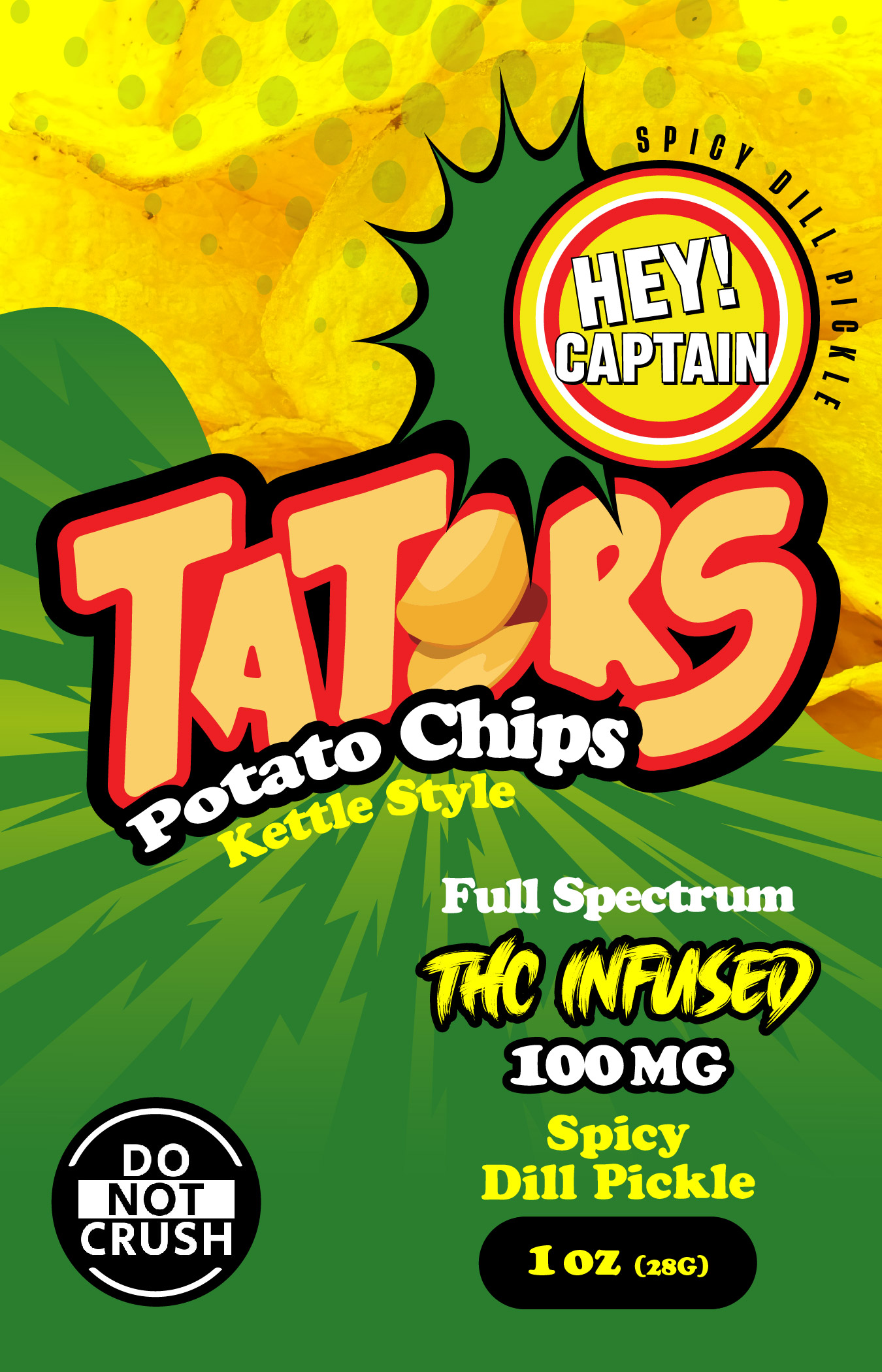 HEY CAPTAIN - SPICY DILL PICKLE | 100MG TATORS | HEY CAPTAIN