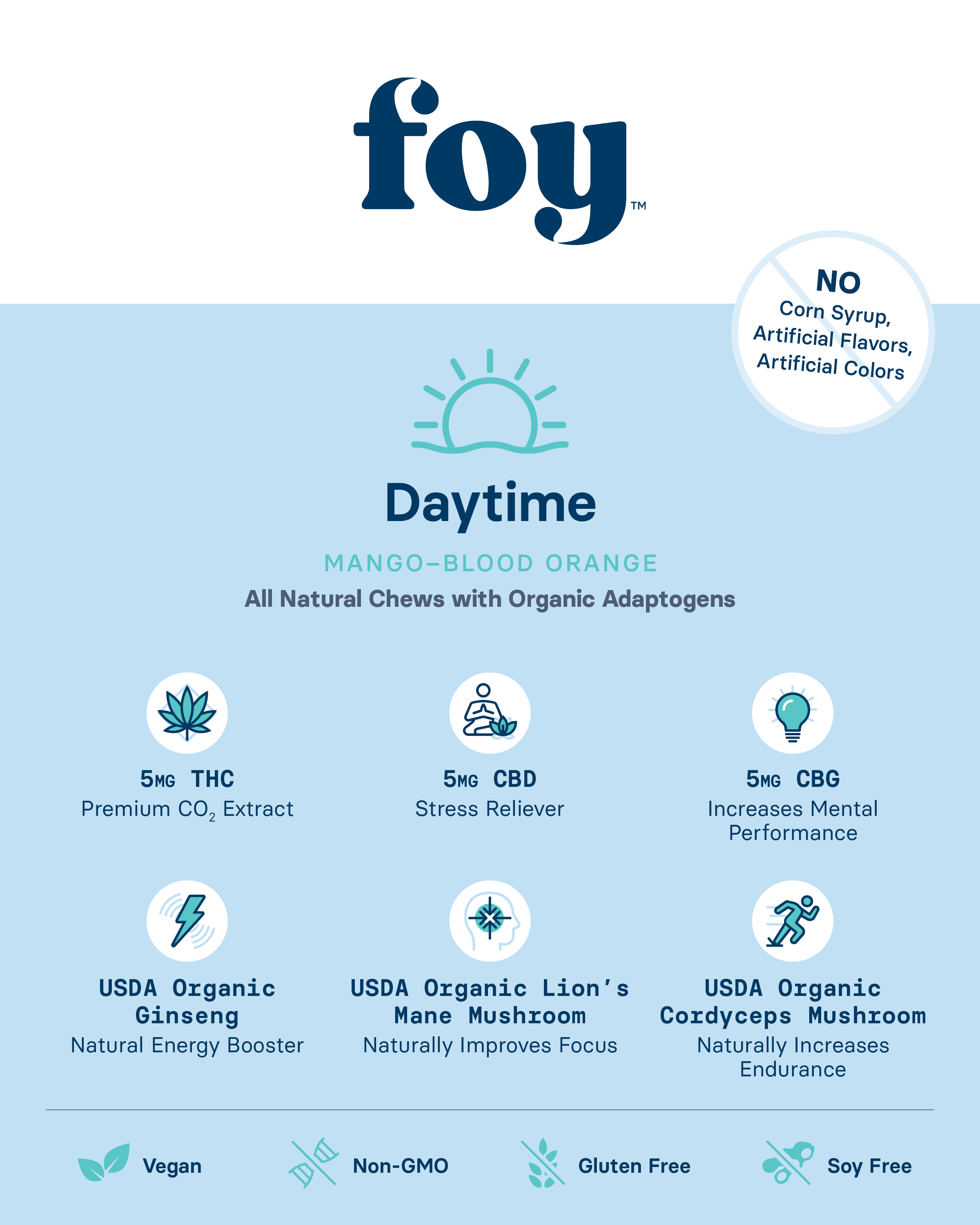 Foy Daytime - Mango Chews with Organic Adaptogens (20pk)