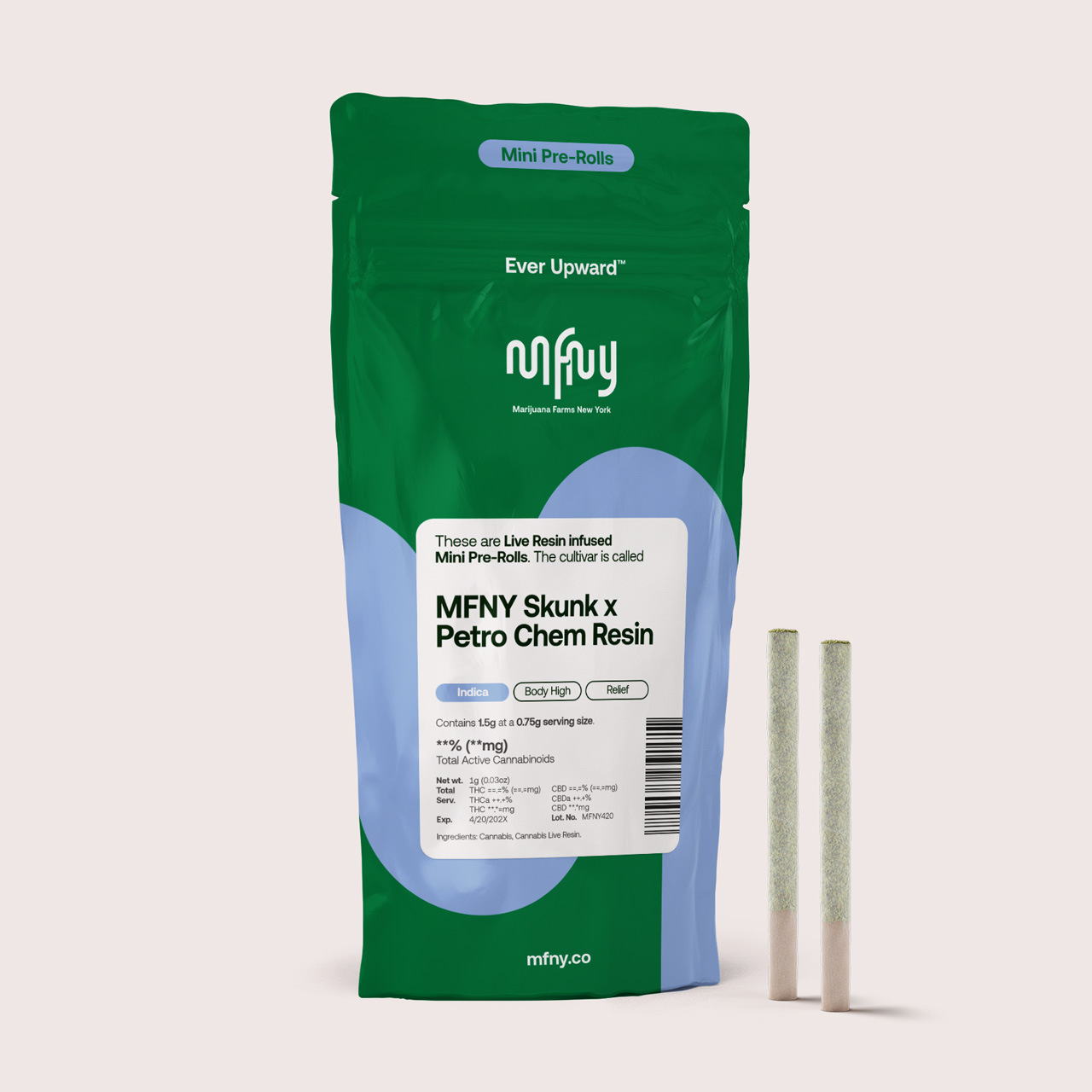 MFNY INFUSED PRE-ROLL .75G | 2PK MFNY SKUNK X PETRO CHEM (INDICA)