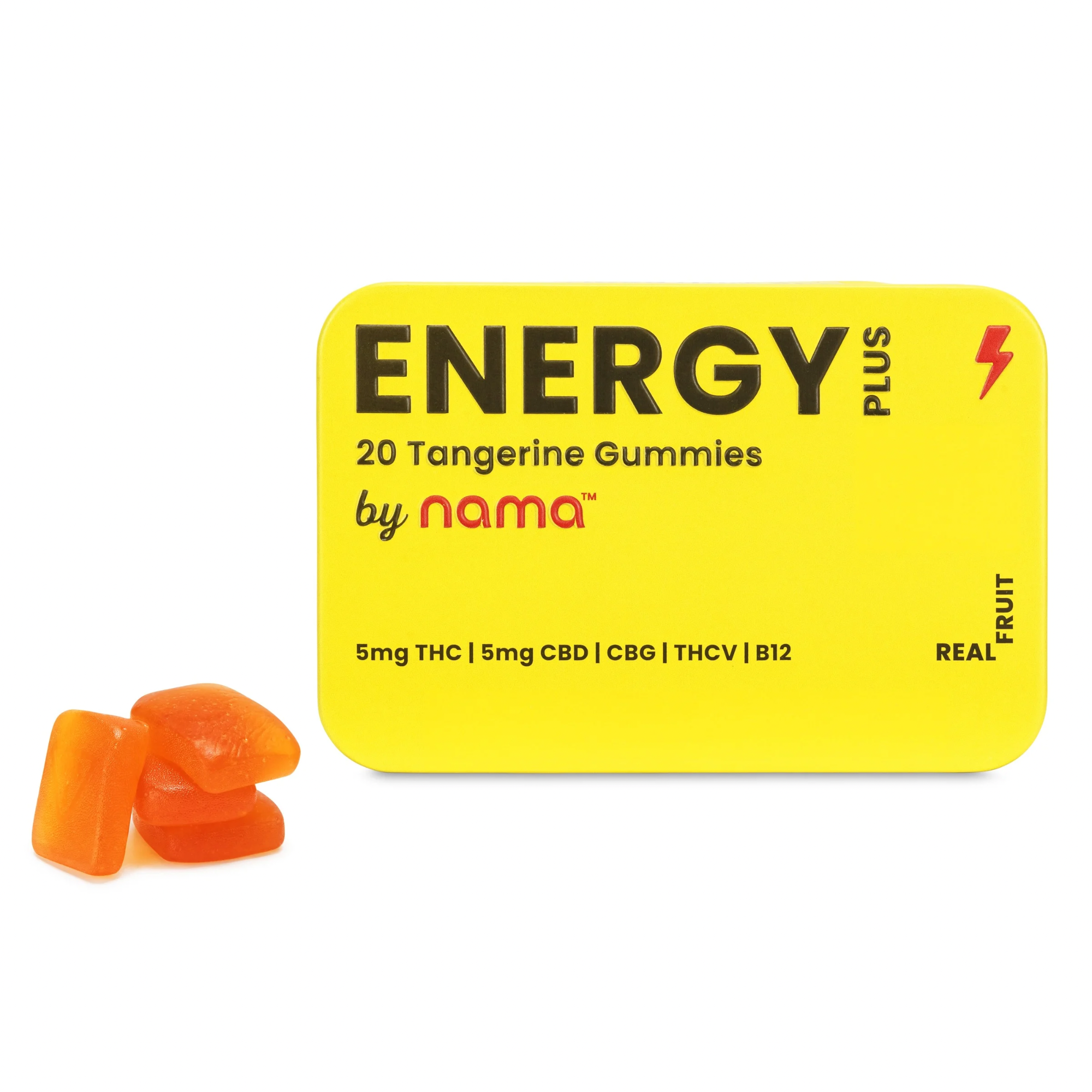 NAMA | ENERGY + B12 | TANGERINE | GUMMIES |THC: 100mg | CBD: 100mg | THCV: 20mg | CBG: 20mg | B12 | 20PC - 100 mg