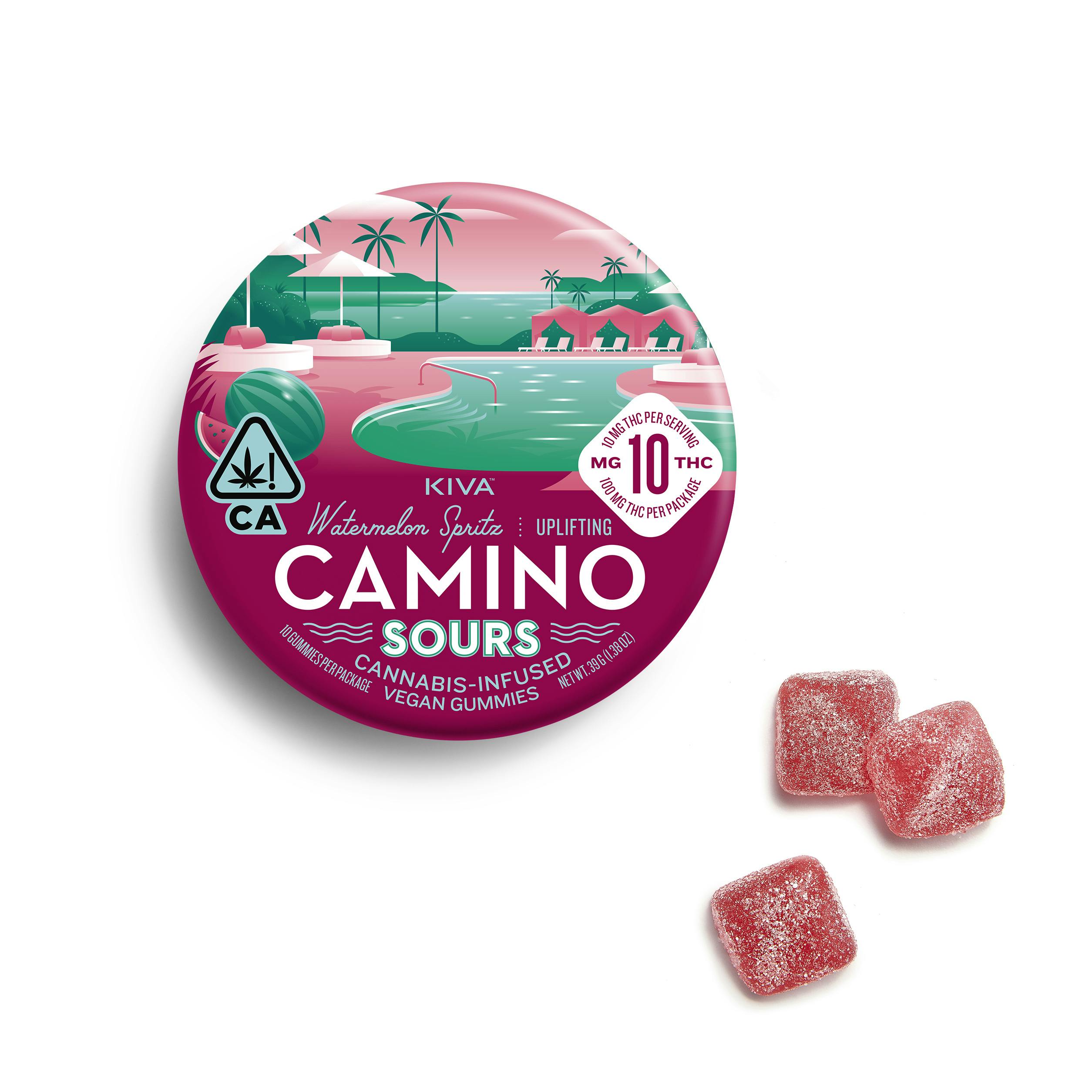 Camino Sours Gummies 100mg (10 x 10mg) Uplifting Watermelon Spritz