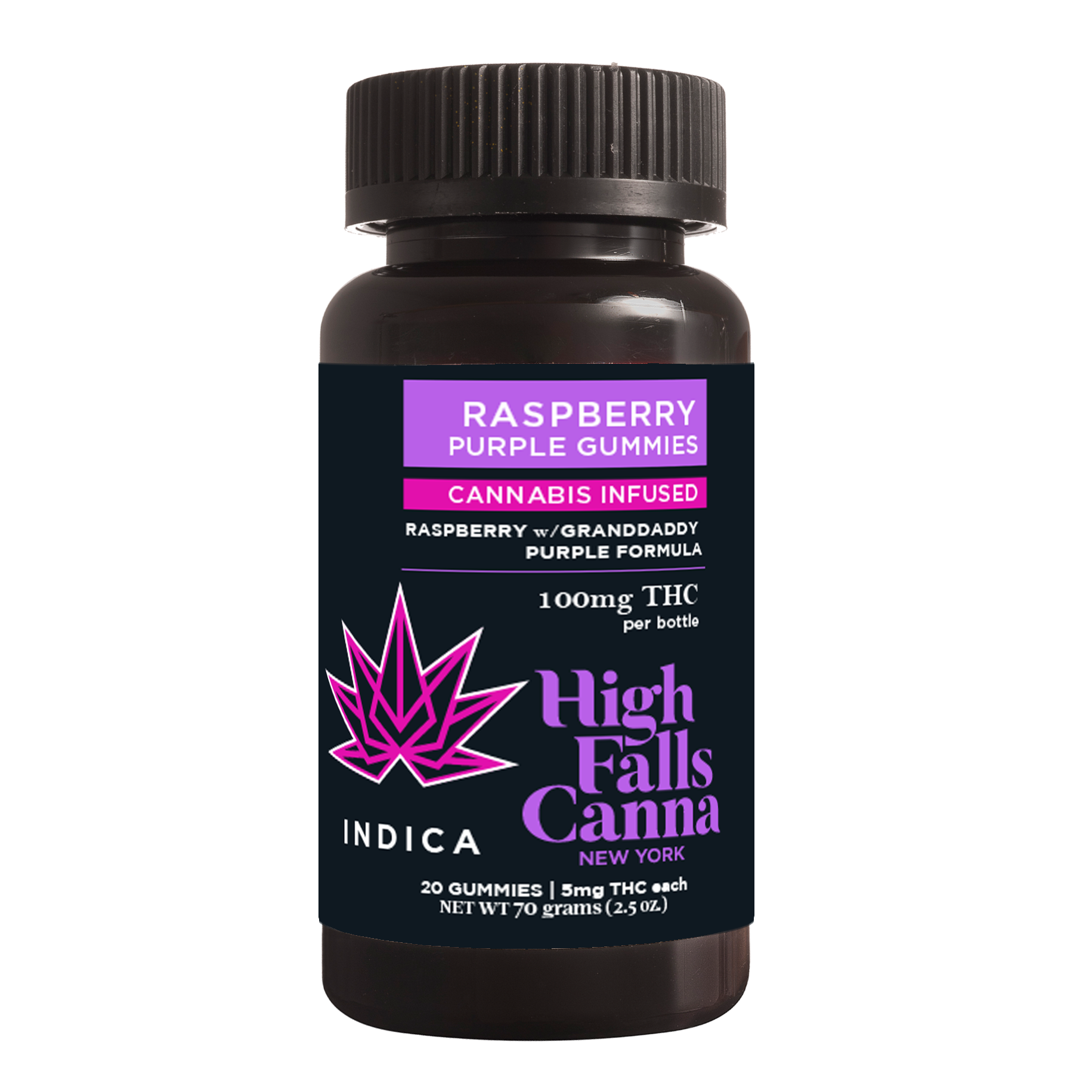 High Falls Canna New York Raspberry Purple Gummies - 100 mg