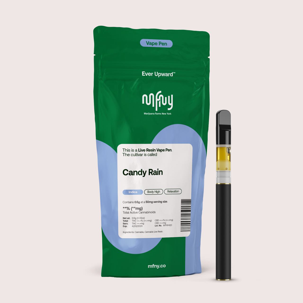 MFNY LIVE RESIN DISPOSABLE .5G CANDY RAIN (INDICA) - 0.5 g