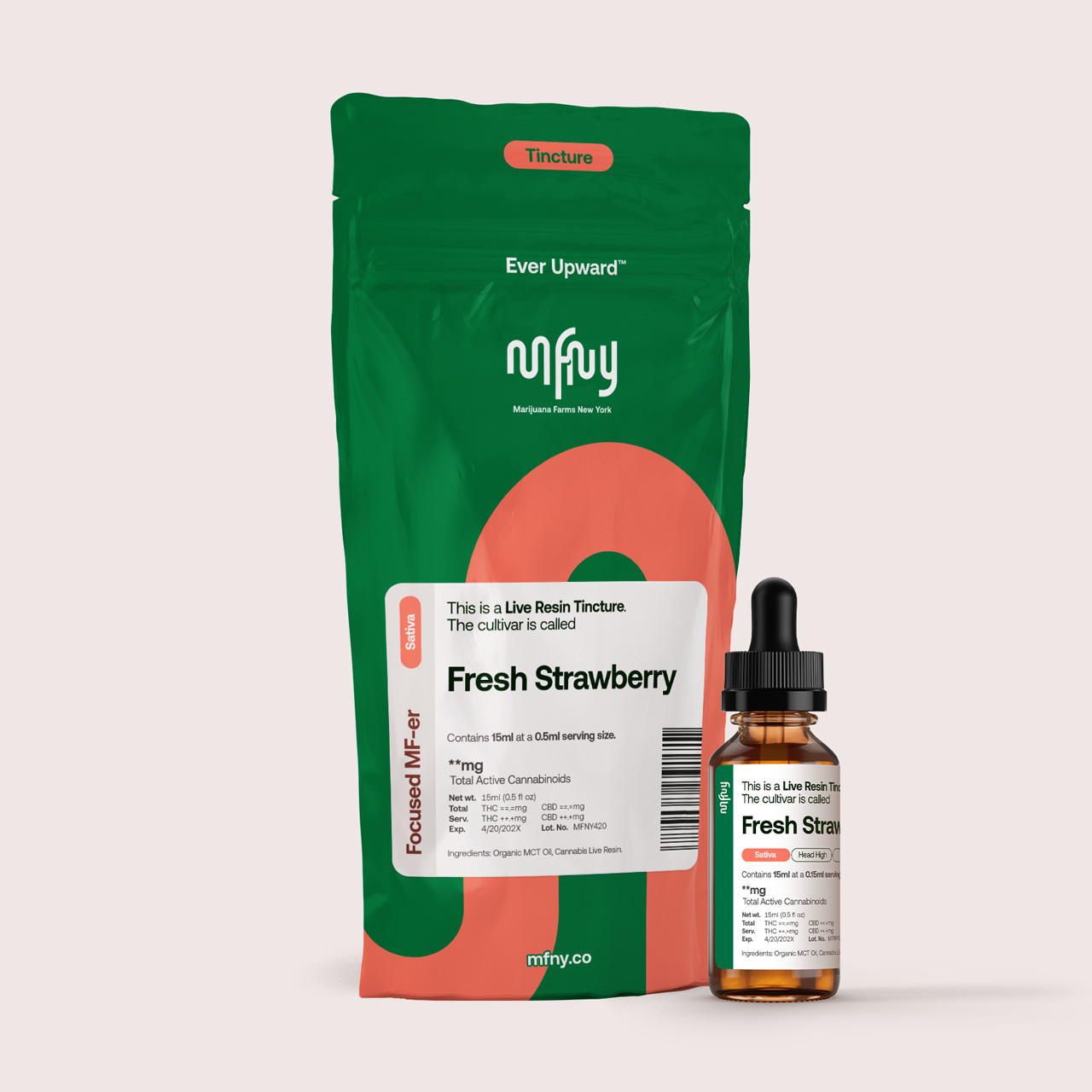 MFNY LIVE RESIN TINCTURES 15ML FRESH STRAWBERRY (SATIVA) - 0.5 mg