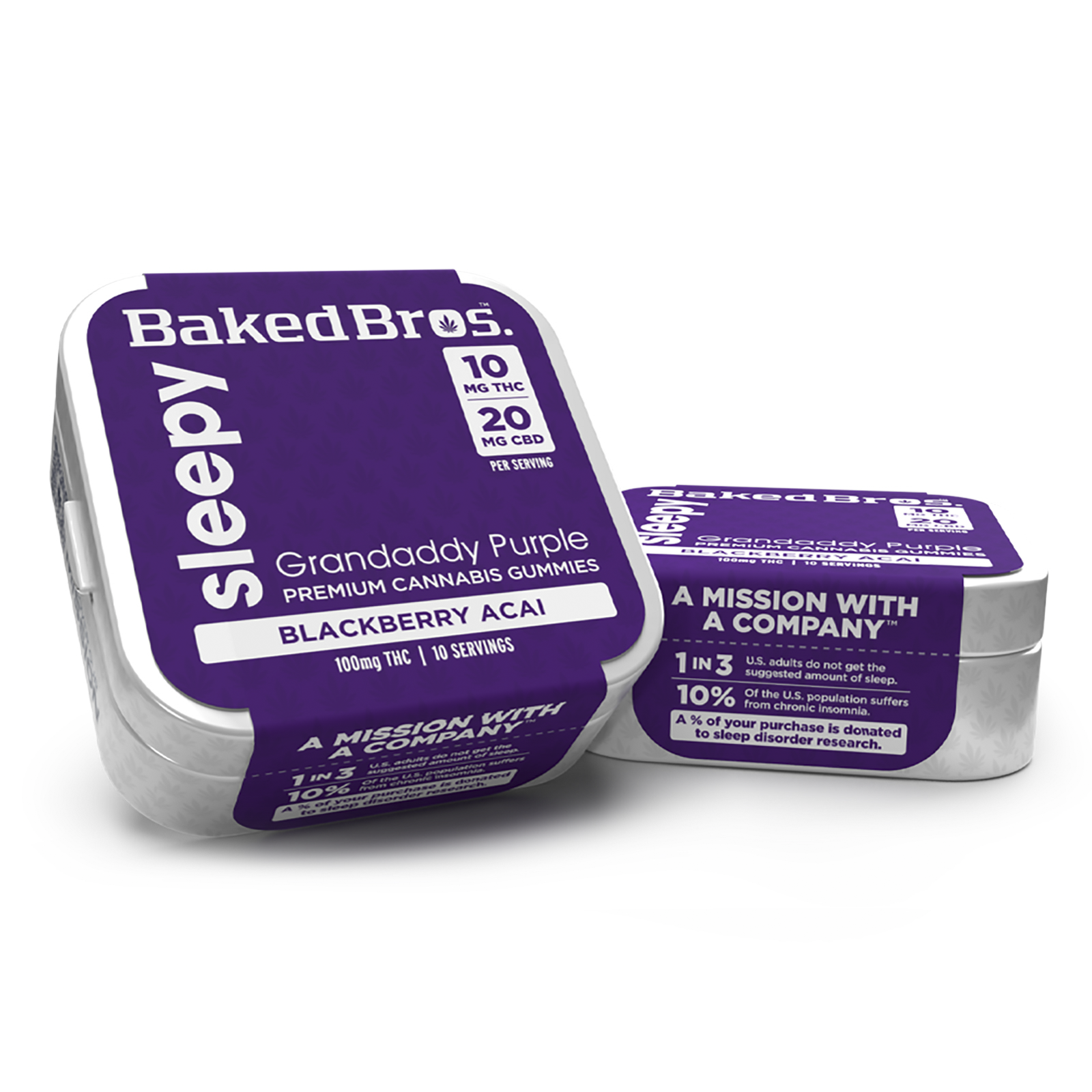 BAKED BROS - SLEEPY BLACKBERRY ACAI (I) 1:2 (THC:CBD) - 100MG