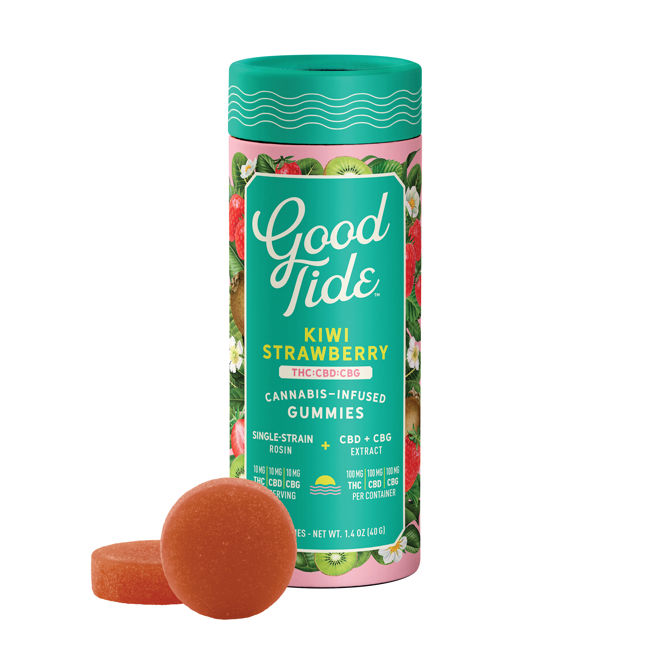 GOOD TIDE - KIWI STRAWBERRY 1:1:1 (THC:CBD:CBG) (H) - 100MG