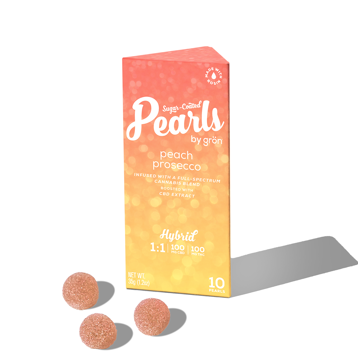GUMMY - GRON - PEACH PROSECCO PEARLS 1:1 (H) - 100MG