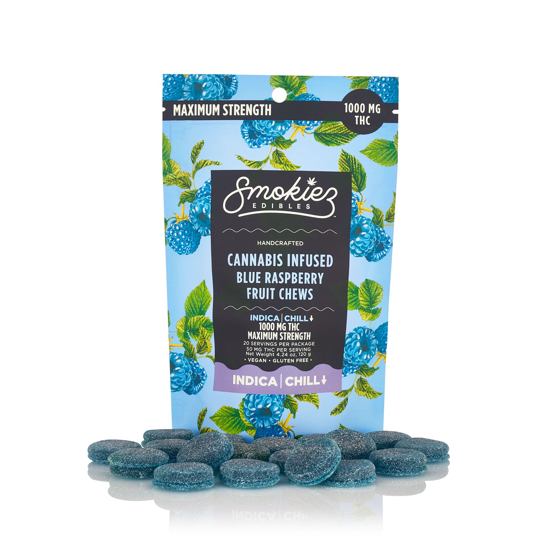 GUMMY - SMOKIEZ - SOUR BLUE RASPBERRY (I) - 1000MG