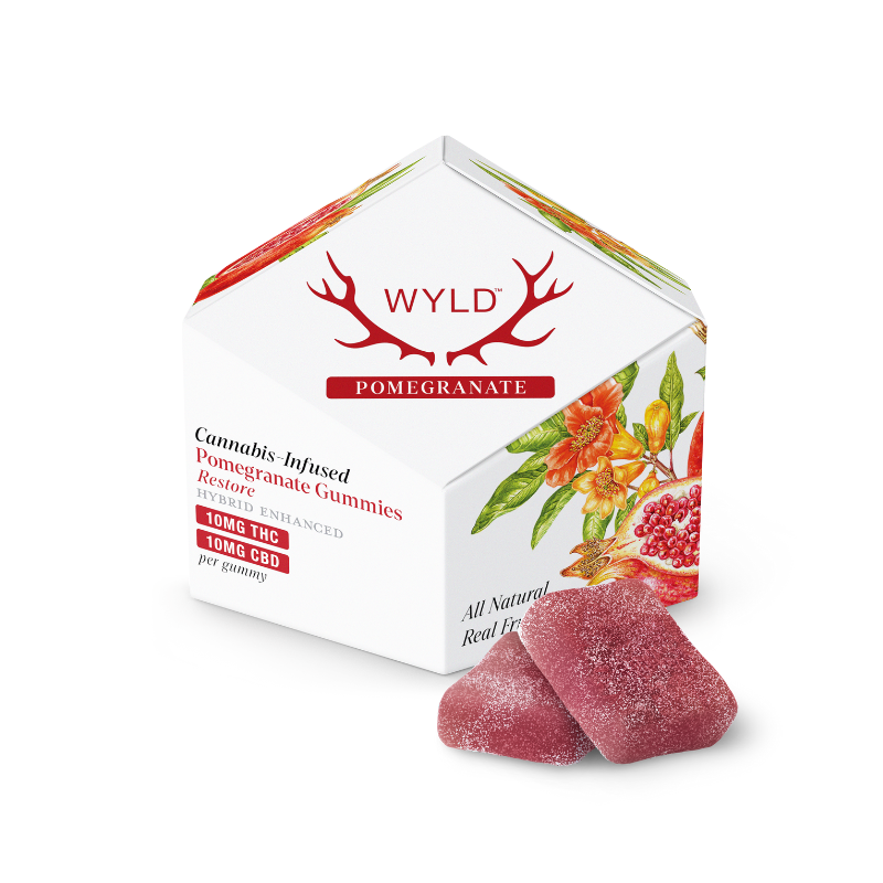 GUMMIES - WYLD - POMEGRANATE - 100MG THC: 100MG CBD (10PK) (H)