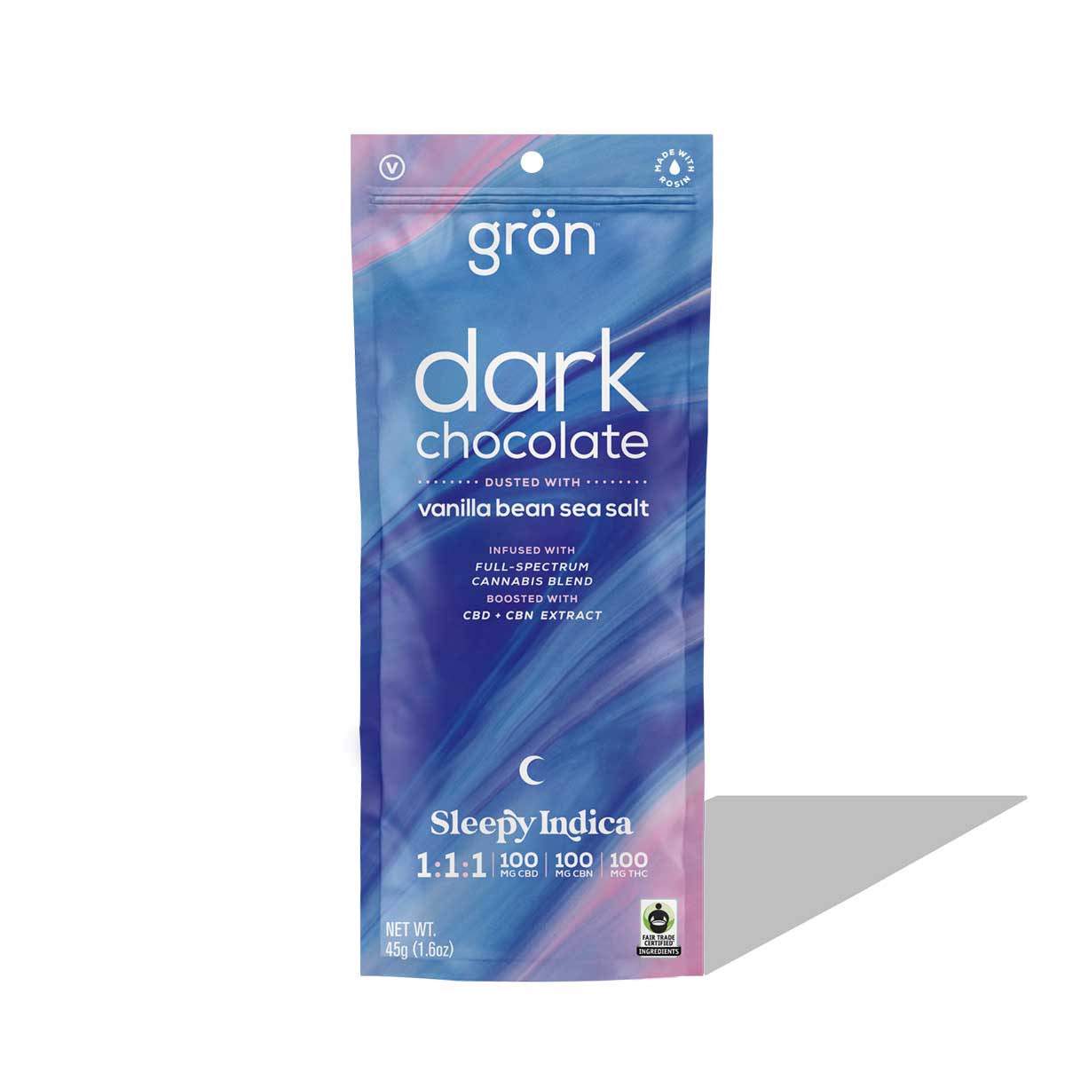 GRON - DARK CHOCOLATE 1:1:1 W/VANILLA SEA SALT THC:CBD:CBN (I) - 100MG
