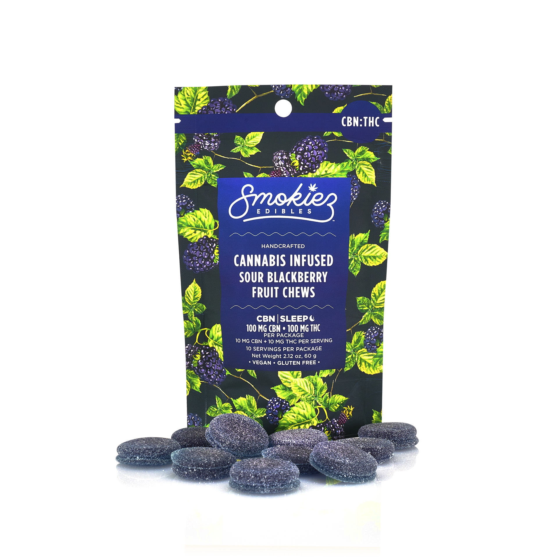 GUMMY - SMOKIEZ - SOUR BLACKBERRY 1:1 (THC:CBN) - 100MG