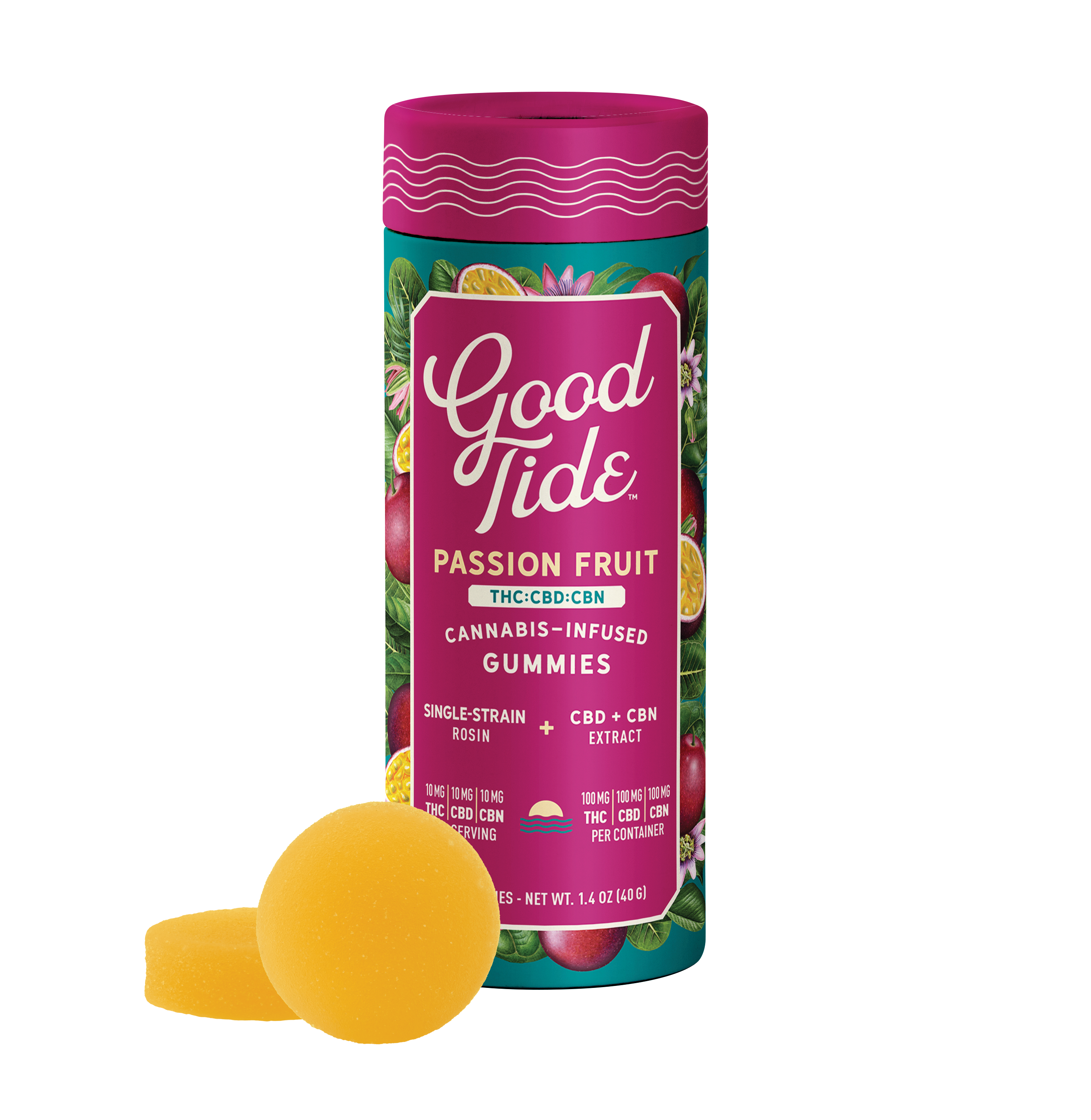 GOOD TIDE - PASSION FRUIT 1:1:1 (THC:CBD:CBN) (I) - 100MG