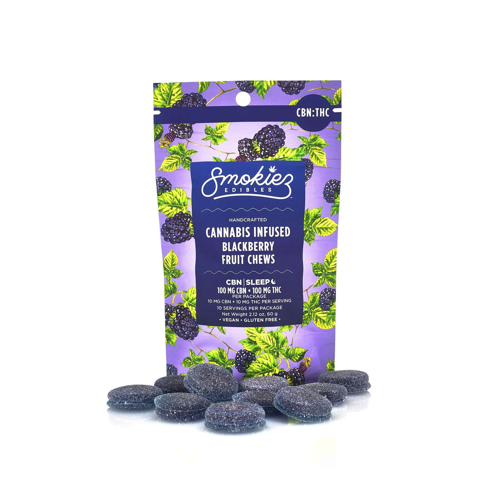 GUMMY - SMOKIEZ - SWEET BLACKBERRY 1:1 (THC:CBN) - 100MG