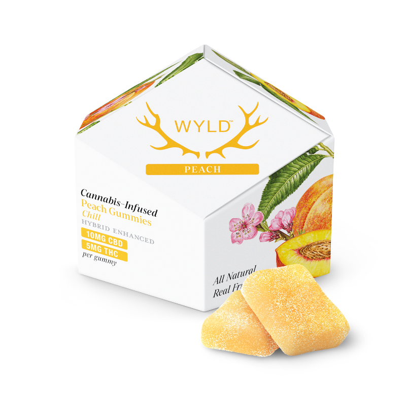 GUMMIES - WYLD - PEACH - 100MG CBD:50MG THC (10PK) (H)