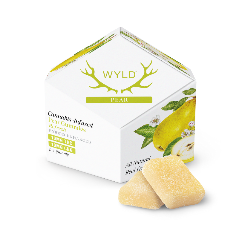 GUMMIES - WYLD - PEAR 100MG THC:100MG CBG (10PK) (H)