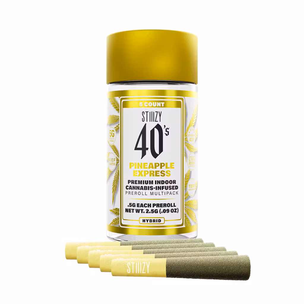 STIIIZY - PREROLL 5-PACK - PINEAPPLE EXPRESS (H) - 2.5G