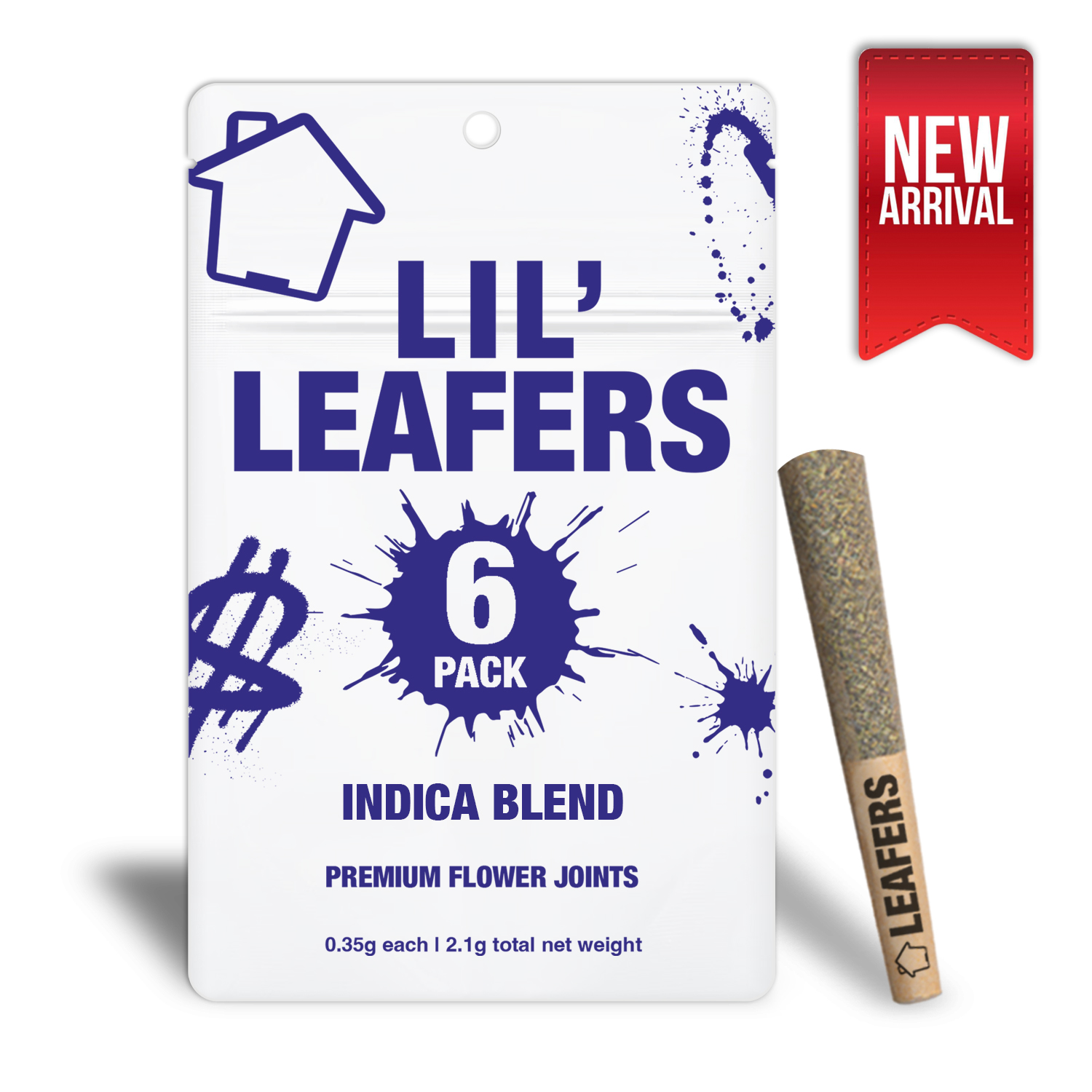 LEAFERS - LIL INDICA BLEND PRE-ROLL 6 - PACK (.35G EA) - 2.1G
