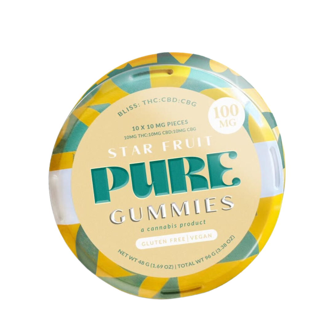 GUMMY - PURE - STAR FRUIT 1:1:1 (H) (THC:CBD:CBG) - 100MG