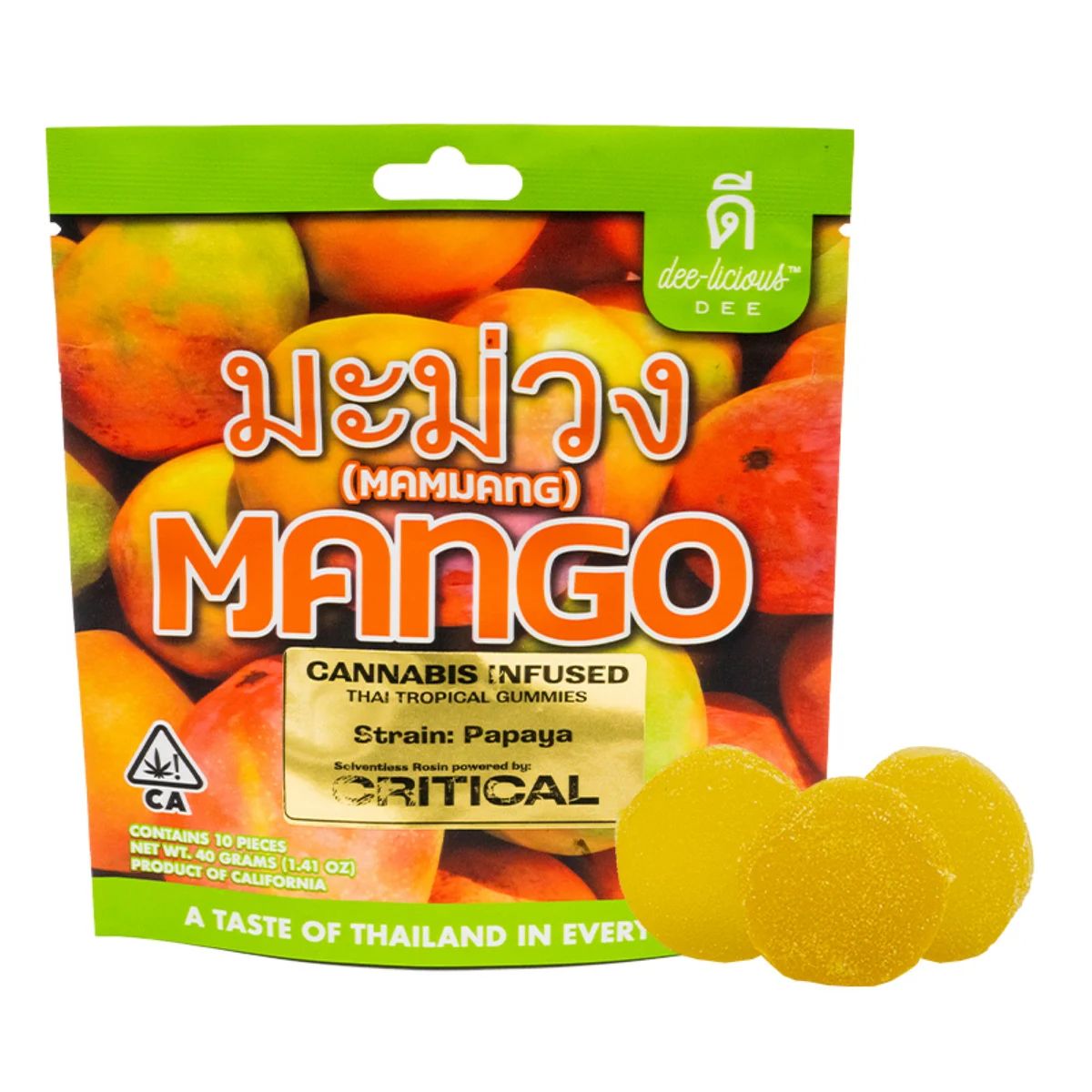 MANGO-HASH ROSIN GUMMY-10PK-(100MG THC)-H