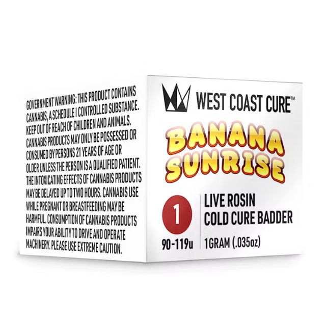 T1 Banana Sunrise 1g Live Rosin Cold Cure Badder