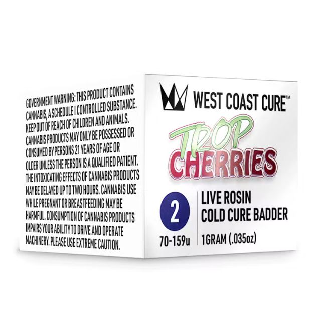T2 Trop Cherries 1g Live Rosin Cold Cure Badder