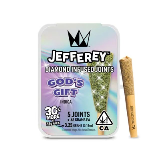 Gods Gift (.65g x 5) 3.25g  Jefferey Infused Prerolls