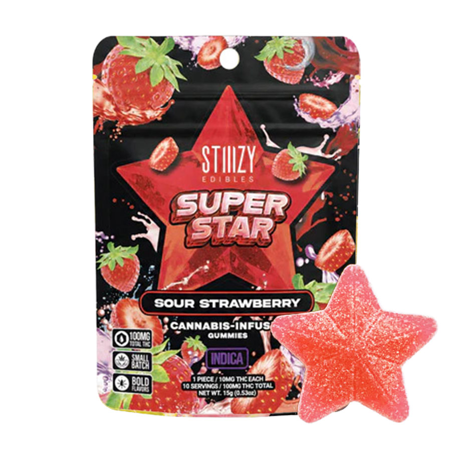 Sour Strawberry 100mg Star Gummies