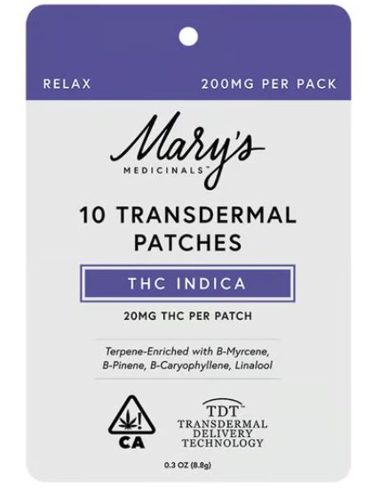 RELAX INDICA 10PK TRANSDERMAL PATCH (200MG)[I]